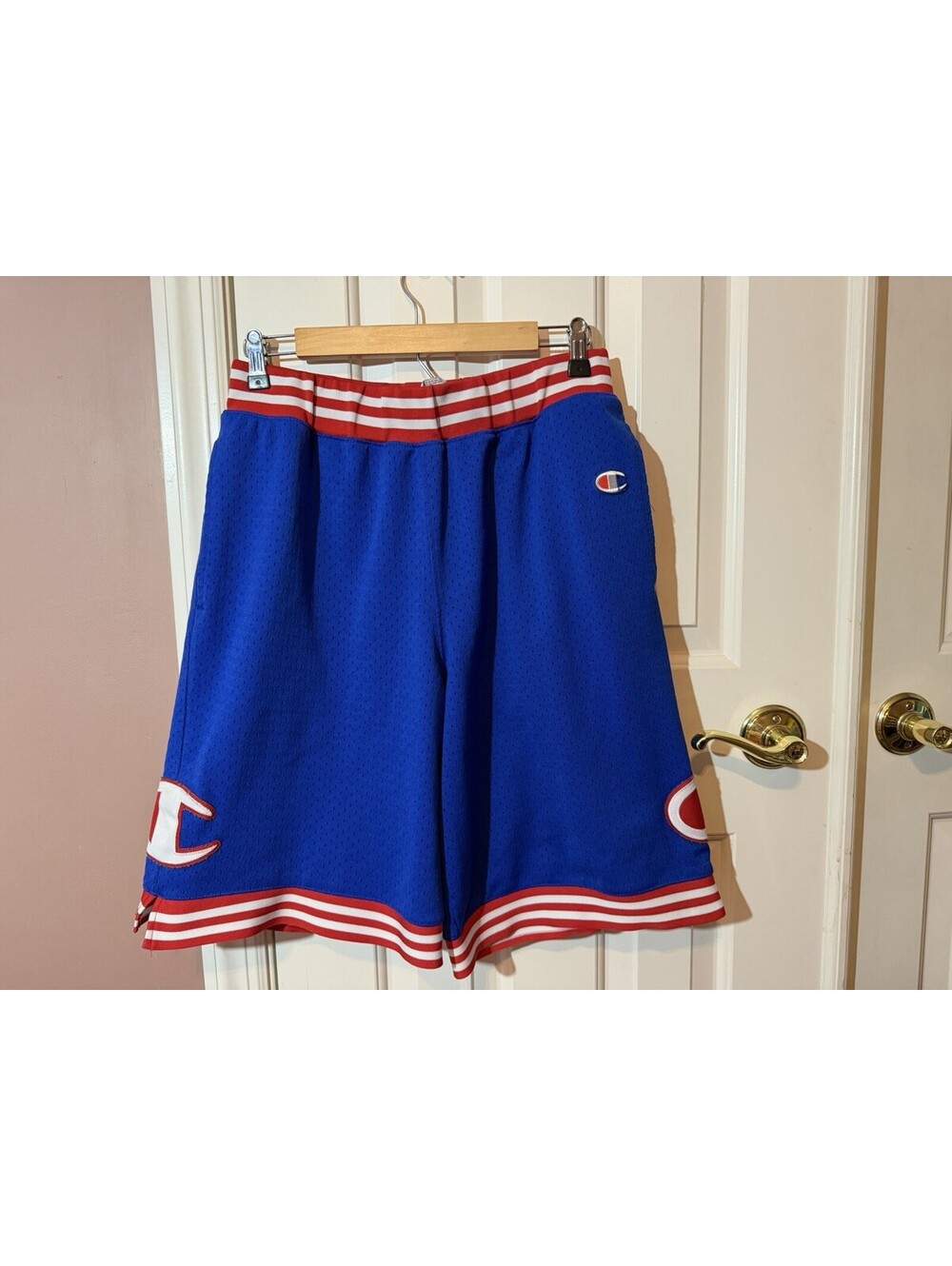 Champion Embroidered Big Logo Basketball Shorts Mens Size Large